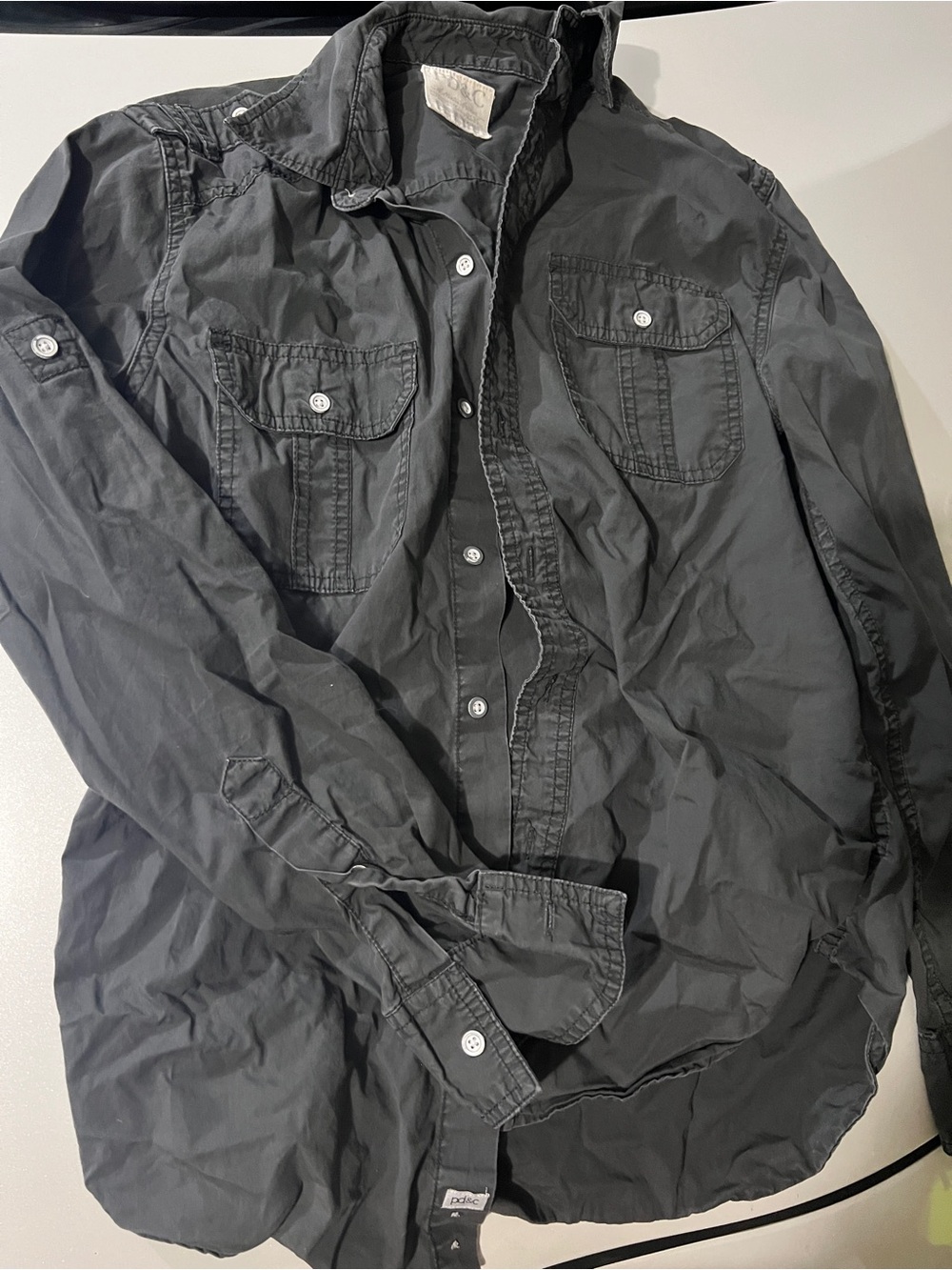PD&C Black Lightweight Utility Shirt Jacket